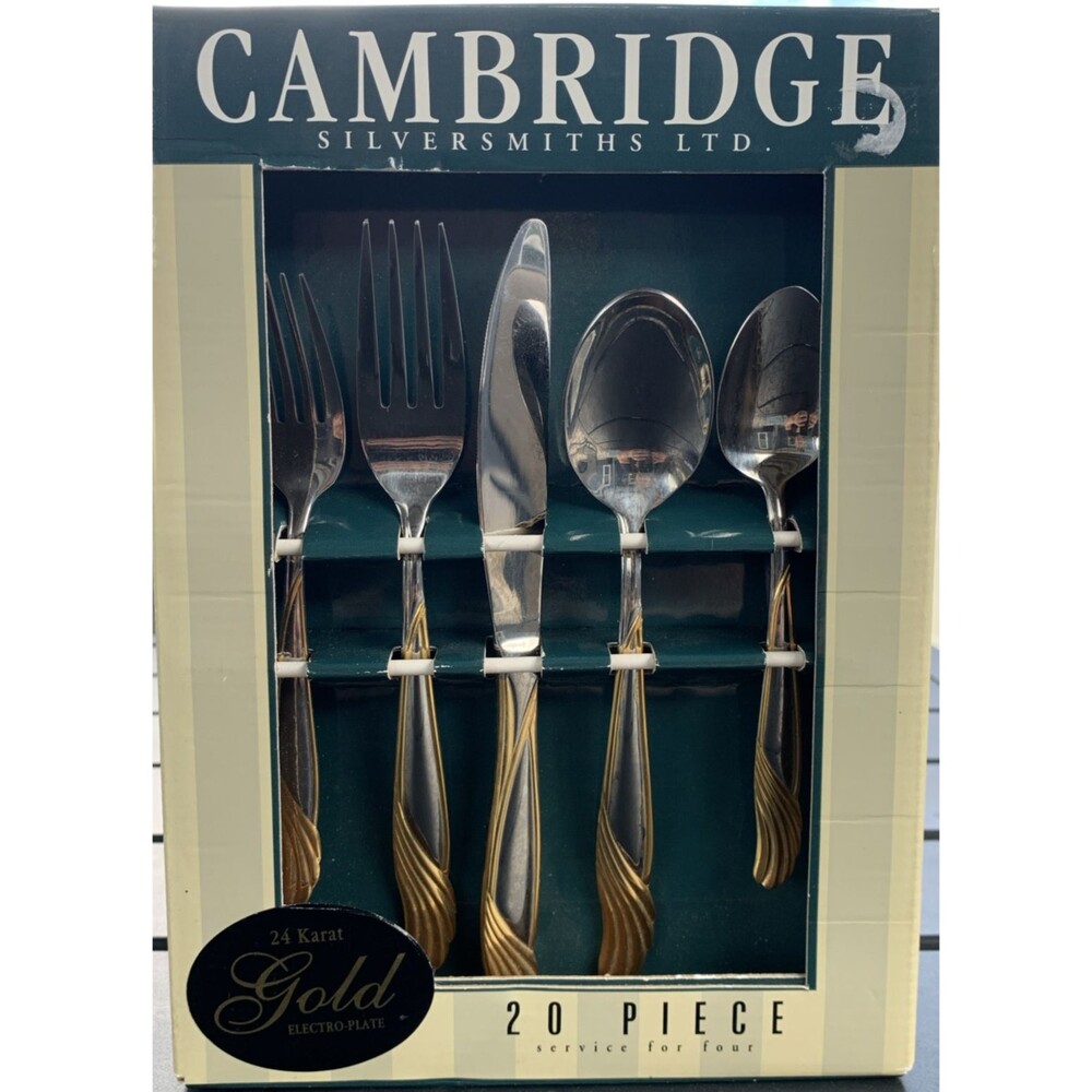 Cambridge Silversmiths Seaview 24 Karat Gold Electro-Plate 20-piece Svc 4